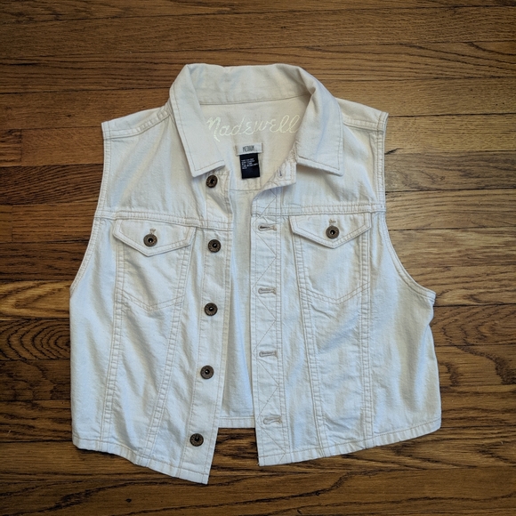 Madewell White Denim Vest -- Medium - Picture 7 of 7